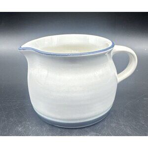 VTG Pfaltzgraff AURA Ceramic‎ Gravy Boat Pitcher Blue Bands Made in USA